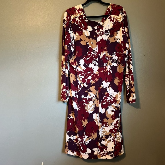 NWOT Calvin Kleins Sz 22 Women’s Floral Gold Stone Faux-Wrap Midi Dress Ret $139 - Picture 14 of 15